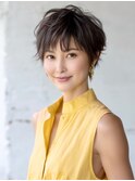 ☆ホワイトグレージュミニウルフデジタルパーマチェリーブラウン