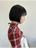 20代30代40代ミニボブココアブラウン小顔美肌ストレート丸み