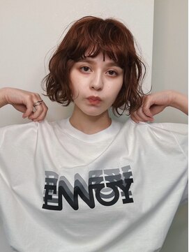 フォト 新宿三丁目(foto) くびれヘア/アプリコットオレンジ/ハイライトカラー/ボブ/新宿