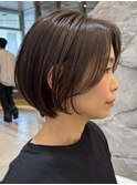 表参道大人ショートボブ顔周りレイヤーカットくびれショート40代