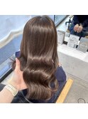 大人ガーリーダークアッシュ似合わせカットミディアムレイヤー