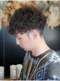 強めカールパーマ◎ツーブロックマッシュ/諏訪