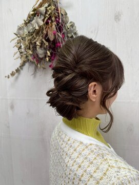 プランタン(Printemps) ガーリーゆるふわシニヨン 結婚式 二次会 お呼ばれ イベント20代