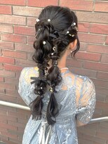 アース 市ヶ谷店(HAIR&MAKE EARTH)&nbsp;20代30代40代◎ポニーテール編みおろし華やか美人ヘア