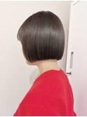 切りっぱなしボブタッセルボブダブルカラーオリーブベージュ