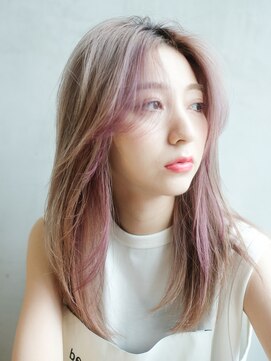 アルバム 銀座(ALBUM GINZA) ストレートロング_グレージュカラーボブウルフ_87658