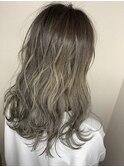 シルキーベージュ_マロンベージュ Aラインボブ かきあげ