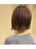 ボブ / ブリーチ履歴あり / 暖色カラー