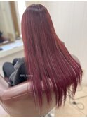 【 LILY 】ワインレッドカラーシールエクステ・ティンセル