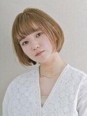 切りっぱなしボブ/エアリーロング/美髪/ピンクブラウン/1042