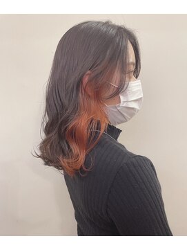 ランリ 名古屋名駅(ranri) 【20～30代】インナーカラー×オレンジ