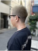 バズカットボウズ明るめオリーブグレージュ刈り上げショート