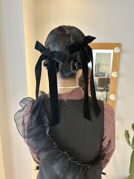 ヌープヘアーアイス(NUUP.hair ici) 20代30代大人気♪ショートボブ×リボンアレンジ特別なイベントに