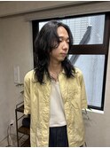 センターパート×レイヤーカット