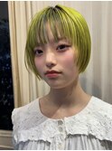 ブリーチ/イメチェン/ホワイトブロンド/外ハネボブ/美髪