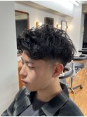 MEN’S/サーフカール/刈り上げセンターパート/表参道駅/青山
