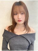 【TLUUSミルクティーブロンドワンホンレイヤーダークブルー】
