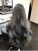 《外国人風》ふんわりロング×グレージュ