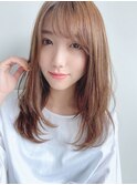 ヌーディベージュ×ワンカールストレート