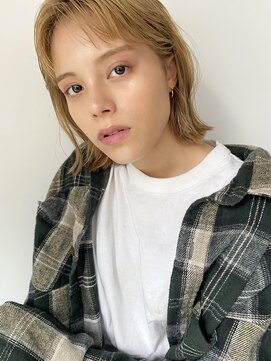 コフィー バイ メルト 吉祥寺(cofy by melt) 【三ツ井純】ケアブリーチハイトーン外ハネボブ ベージュカラー