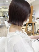 タッセルボブ×縮毛矯正×ピンクブラウン