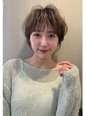 丸型ピンクブラウン美髪エアリーロングベリーショート［大宮］