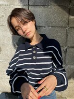 ヲタク(wotaku.)&nbsp;ハンサムショートセンター分けショートグレージュカラー透明感