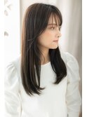 黒髪アッシュ大人美人抜け感小顔エアーストレートZ戸頭30代40代