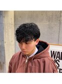メンズパーマ／無造作パーマ／メンズショート／溝の口