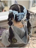レースアップ編みおろしツイン