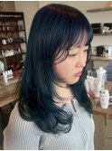 韓国ヘア/ブルーカラー/レイヤーカット/愛媛/松山市