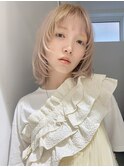 顔まわりレイヤー×ホワイトミルクティ