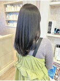 福山Caaryナチュラルダークアッシュ暗髪黒髪ロングレイヤー20代
