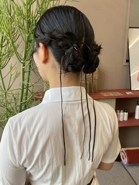 フェンヘアーアイス 中目黒(Fen.hair ici) お呼ばれヘアお団子ツインヘアアレンジ結婚式参列