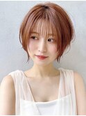 Say.ショートボブひし形ショートモーヴピンクローズブラウンボブ