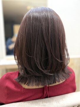 ボブレイヤーピンクラベンダーケアカラー