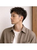 メンズツーブロックナチュラルショート　20代 30代 40代 50代