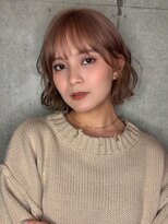 リークフー(Ree cu fuu)&nbsp;小顔春カラー愛されショートボブヘーゼルブラウン大人可愛い