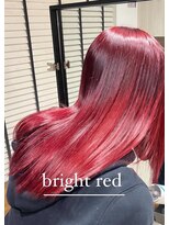 アース 会津若松店(HAIR&MAKE EARTH)&nbsp;ブライトレッドの艶髪ロングストレート