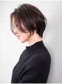 ショートアッシュ_スリークボブ厚めバングローライト_ba282741
