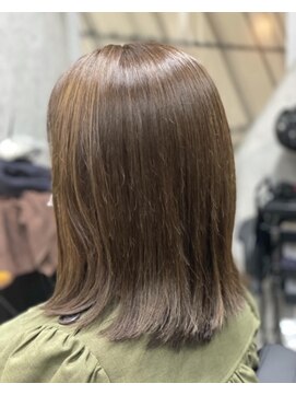 ヘアブレクト(hair BleCt) 見た目重ためミディアム外ハネ