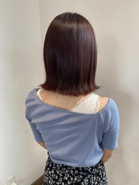 ルシュカイチマルニ(Rasca102) 切りっぱなしボブ×ピンクブラウン