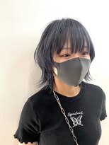 ジンク (HAIR-DESIGN ZiNK) ブルーアッシュ×マッシュウルフ