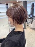★岡田有加★30代40代★銀座★ひし形骨格ショート×白髪ぼかし
