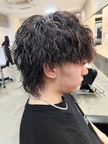 ニアウ 伊勢崎連取店(Niau)&nbsp;マッシュウルフ前下り波巻きツイストスパイラルパーマメンズ