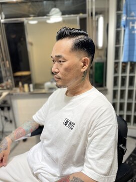 メリケンバーバーショップ トーキョー(MERICAN BARBERSHOP TYO) MEN'SHAIR束感ショート波巻きハイライトマッシュ60