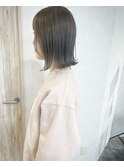 ミディアムボブ×くすみカラー