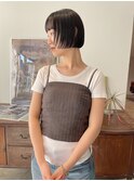 ボブ ミニボブ フェイスレイヤー 暗髪 担当桜桃