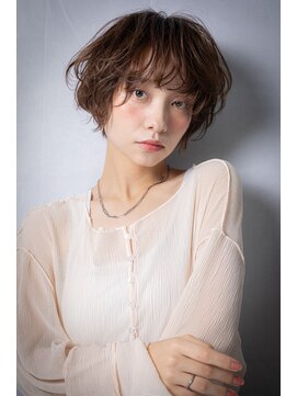 カバーヘア 上尾西口店(COVER HAIR) ミルクティーアッシュ立体感ひし形抜け感ショートz上尾20代30代