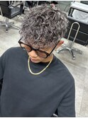 スパイラルパーマメッシュフェード眉毛ツーブロック
